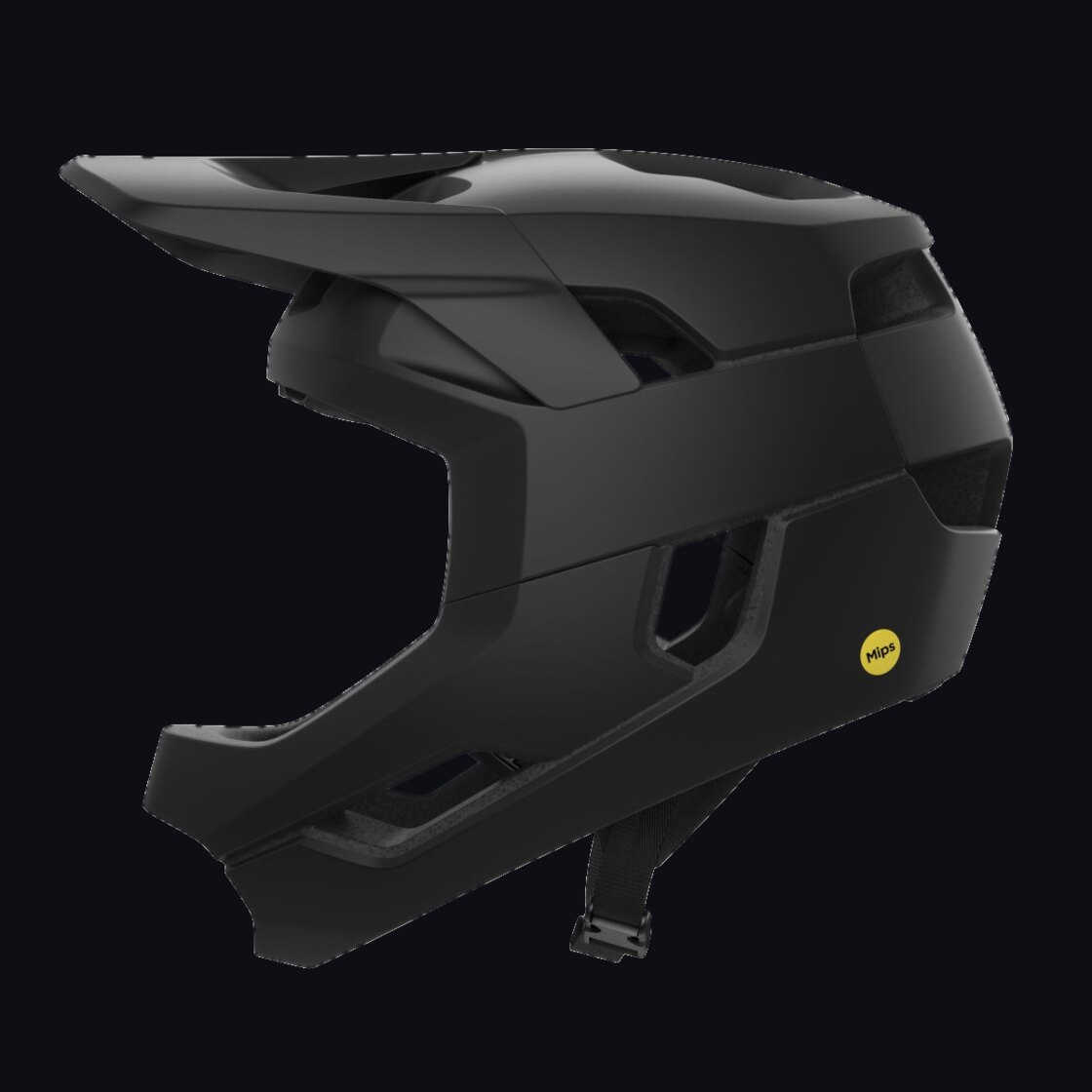 Casco integrale da BMX e mountain bike POC Otocon Race MIPS, nero opaco, visto di profilo